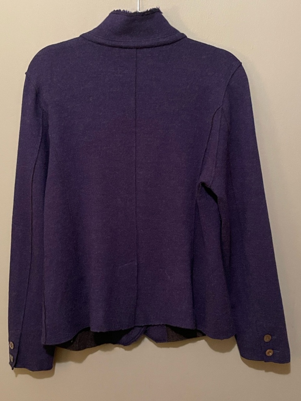 Eileen Fisher Purple 100% Merino Wool Felted Jacket XL Quiet Luxury - Picture 7 of 12